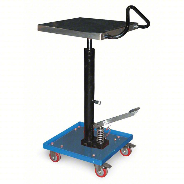 Manual Mobile Post-Lift Table: 200 lb Load Capacity, 16 in x 16 in Platform