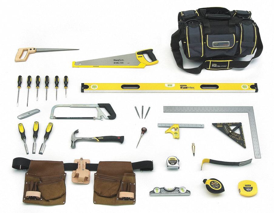 Master Tool Set: 30 Total Pcs, SAE, Tool Bag, Sockets Not Included Socket Drive Sizes