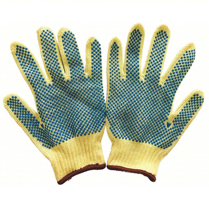 Coated Gloves: M ( 8 ), ANSI Cut Level A4, Full, Dotted, PVC, Kevlar® ( 7 ga ), Dotted, 1 PR