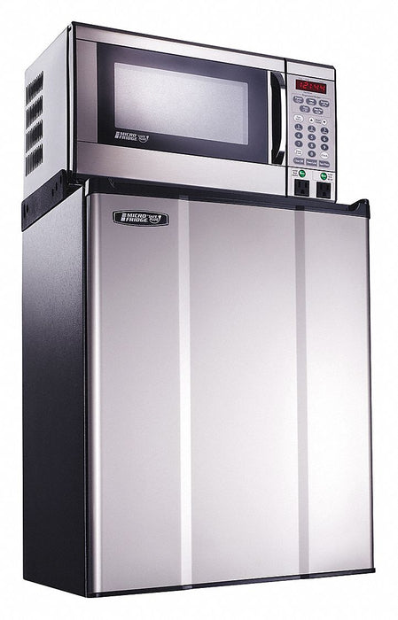 Refrigerator and Microwave: 2.3 cu ft Total Capacity, Stainless Steel