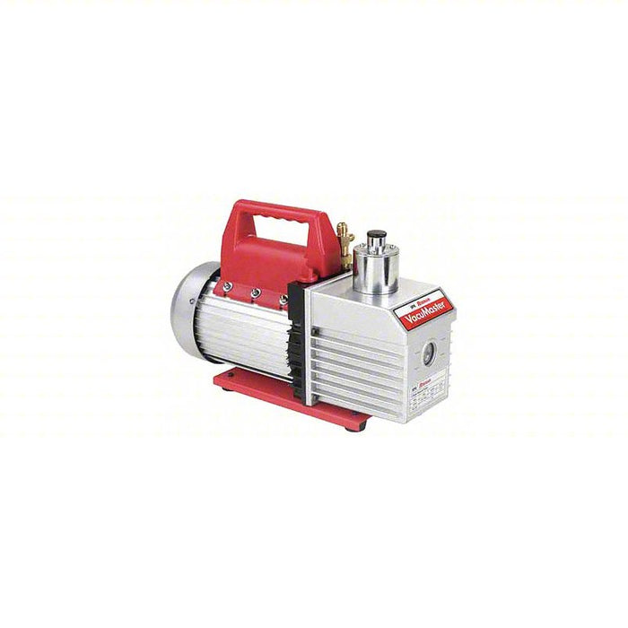 Refrigerant Evacuation Pump: 8 cfm Displacement, 1 hp HP, 40 micron, 37 lb Wt
