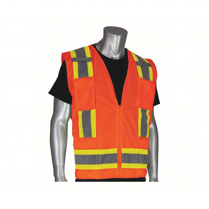 Hi-Visibility Vest,8 Pockets,Org,2XL: 2XL Vest Size