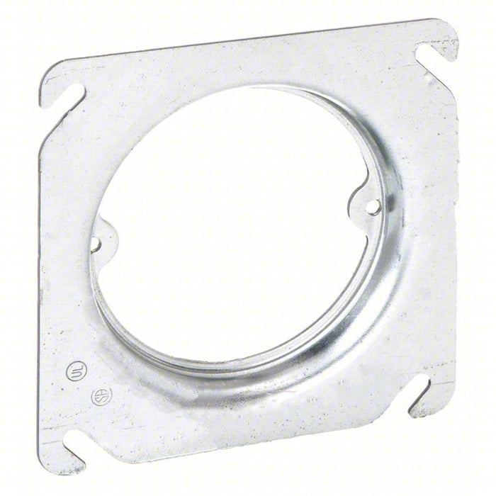 Plaster Ring: Galvanized Zinc, Silver, Ring Ceiling Fixture, 1 Gangs, 1/2 in Raised Ht