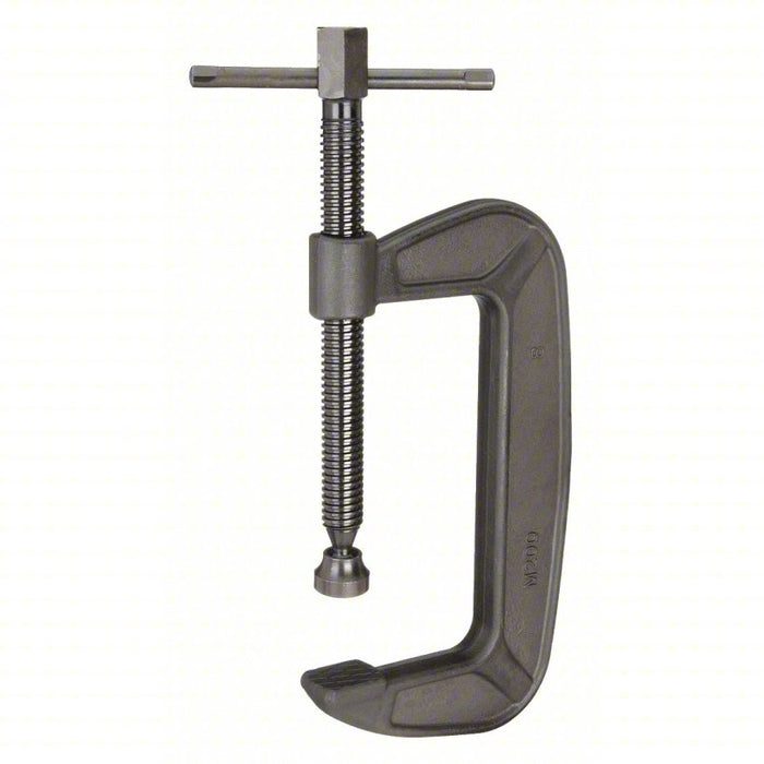 C-Clamp: 7 1/4 in Max. Opening, 3 7/8 in Throat Dp, Forged Steel, Black, Heavy Duty
