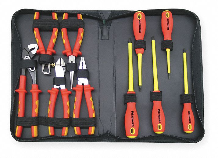 Insulated Tool Kit: Insulated, 10 Total Pcs, Tool Case