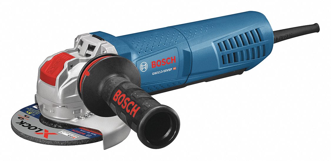 Angle Grinder: 13 A, 11,500 RPM Max. Speed, Paddle, 5 in Wheel Dia, 120V AC, Std Head