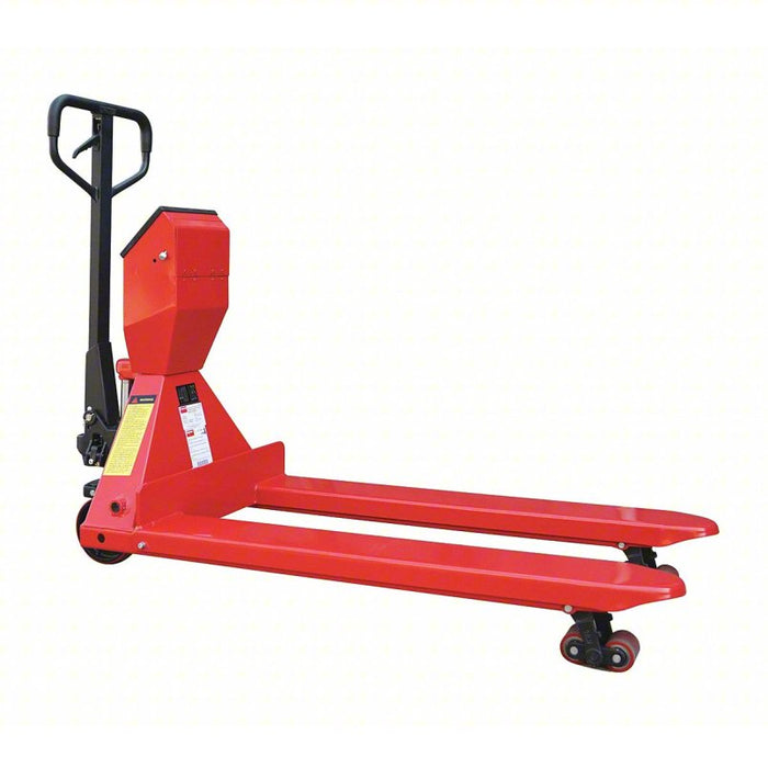 Weigh-&-Go Manual Pallet Jack : 4,400 lb Load Capacity, 48 in x 7 in, 27 3/4 in, 13 1/4 in