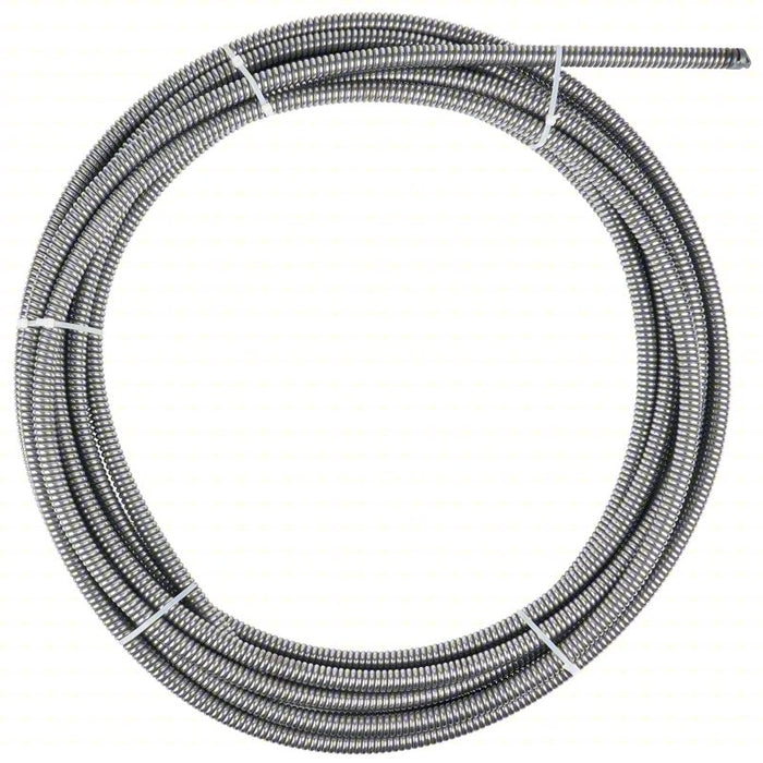 Drain Cleaning Cable: 5/8 in Dia., 100 ft Lg., Inner Core, Coupling, 6 in Max. Pipe Dia.