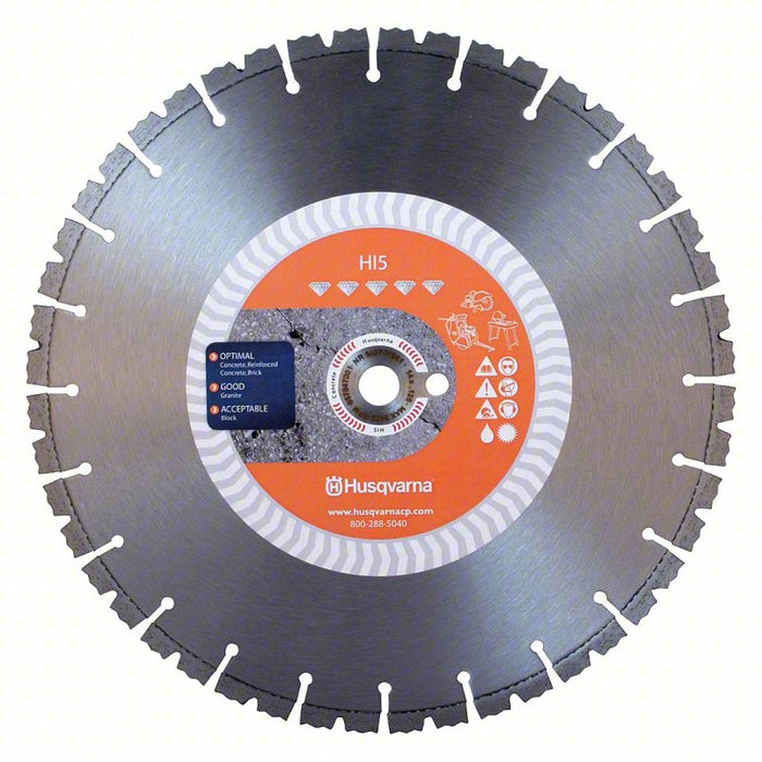 Diamond Saw Blade: 14 in Blade Dia., 1 in Arbor Size, Wet/Dry, Better, Segmented