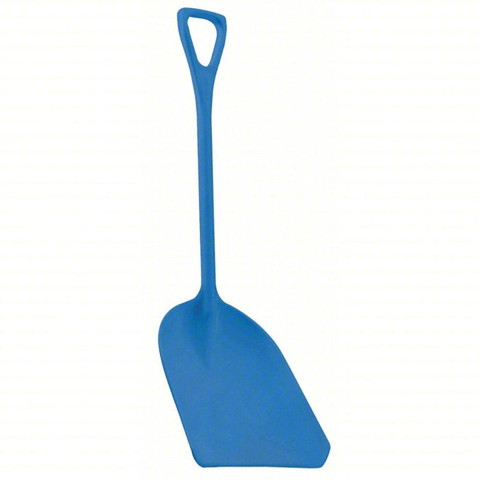 Hygienic Shovel: Blue, 17 in Blade Lg, 13 3/4 in Blade Wd, Square Point, Polypropylene