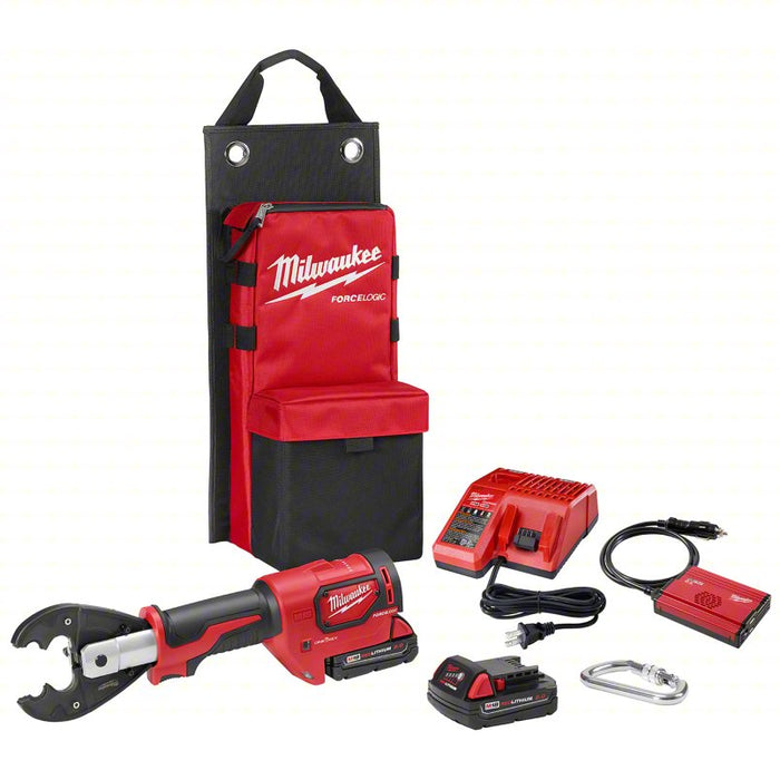 Cordless Crimping Tool Kit: 18 V, Die Head, 600 kcmil Max Copper, For BG/D3/W Dies, Inline