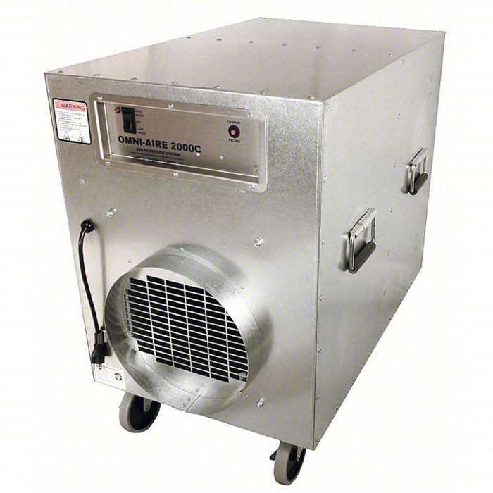 Industrial Air Scrubber: 70 dB Max Noise Level, Steel, Particulate Filtration