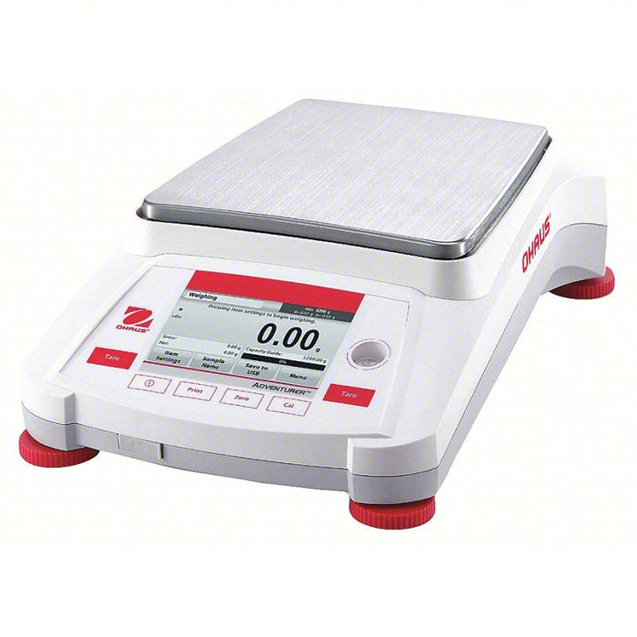 Compact Bench Scale: 1,500 g Capacity, 0.01 g Scale Graduations, 7 13/16 in Weighing Surface Dp, LCD