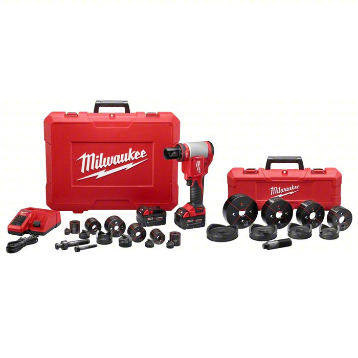 Knockout Tool Kit: 18V DC, 6 in Punching Capacity (Steel), For 12 ga Max. Steel Thick