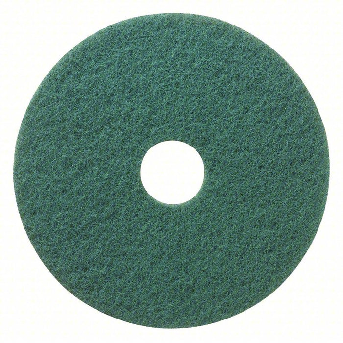 Scrubbing Pad: Green, 17 in Floor Pad Size, 175 to 600 rpm, 5 PK