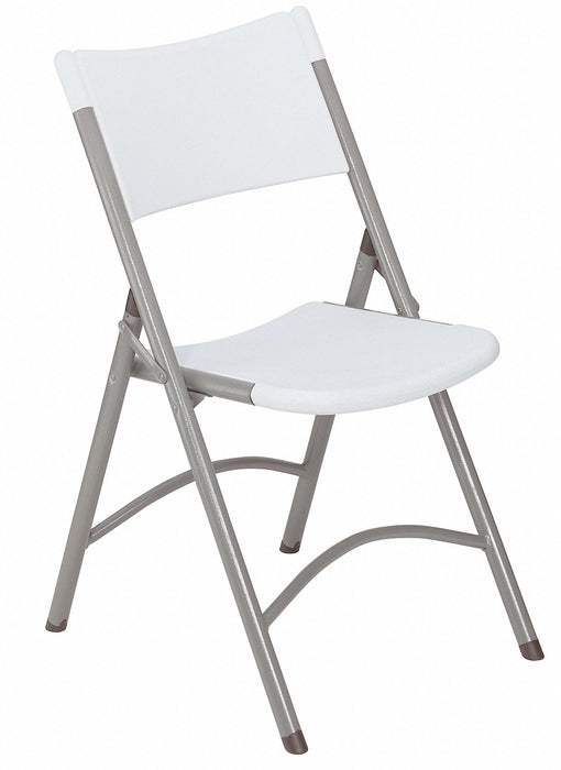 Folding Chair: 600 Series, Speckled Gray Seat, Plastic Seat, Gray Seat, 4 PK