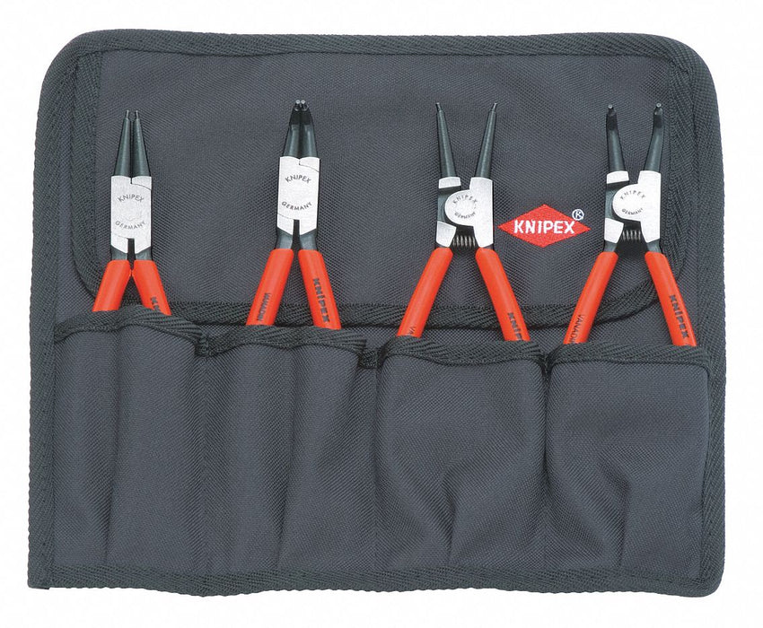 Retaining Ring Plier Set: External/Internal, For 3/4 to 2 23/64 Bore Dia, 0.078 in Tip Dia, 6 - 8 in