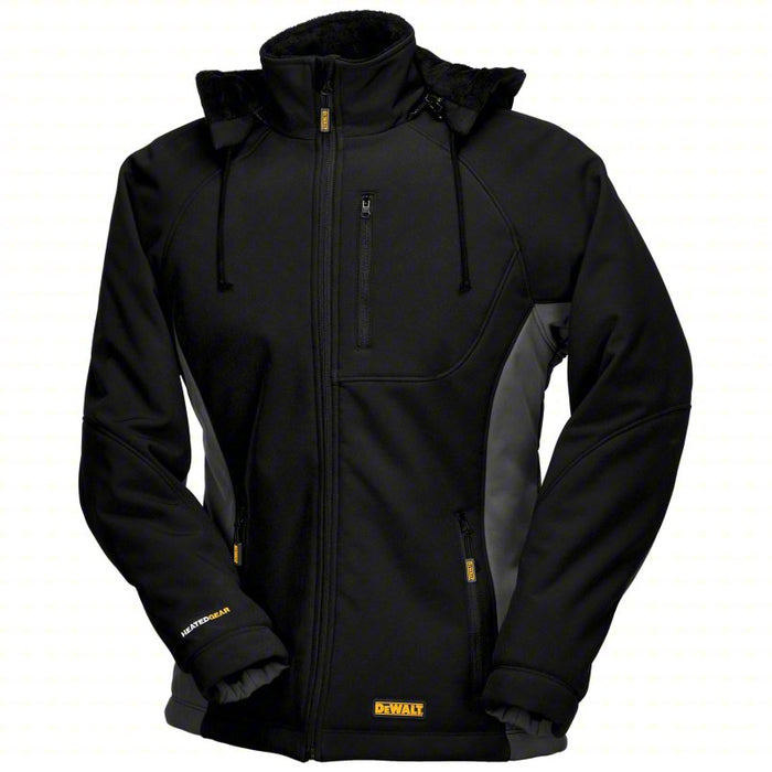 Heated Jacket: Women's, S, Black, Up to 9 hr, 35 in Max Chest Size, 3 Outside Pockets, Zipper