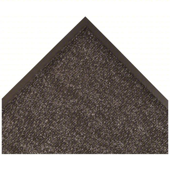 Entrance Mat: Berber, Indoor, Medium, 4 ft x 6 ft, 1/4 in Thick, Polypropylene, Vinyl, Flat Edge