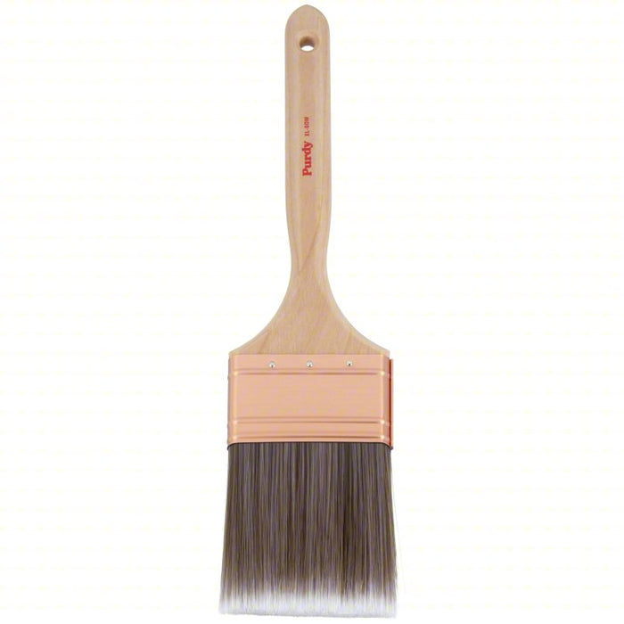 Paint Brush: Flat Sash Brush, 3 in, Synthetic, Polyester/Nylon, Copper
