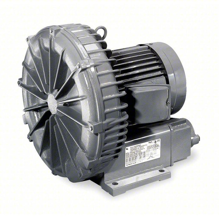 Regenerative Blower: 1 hp, 54.3 in wc Max Op Pressure, 50 in wc Max Vacuum, 8.6/4.3 A