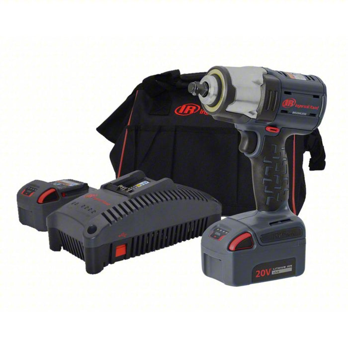 Impact Wrench: 1/2 in Square Drive Size, 295 ft-lb_365 ft-lb Fastening Torque, Brushless Motor, 20 V