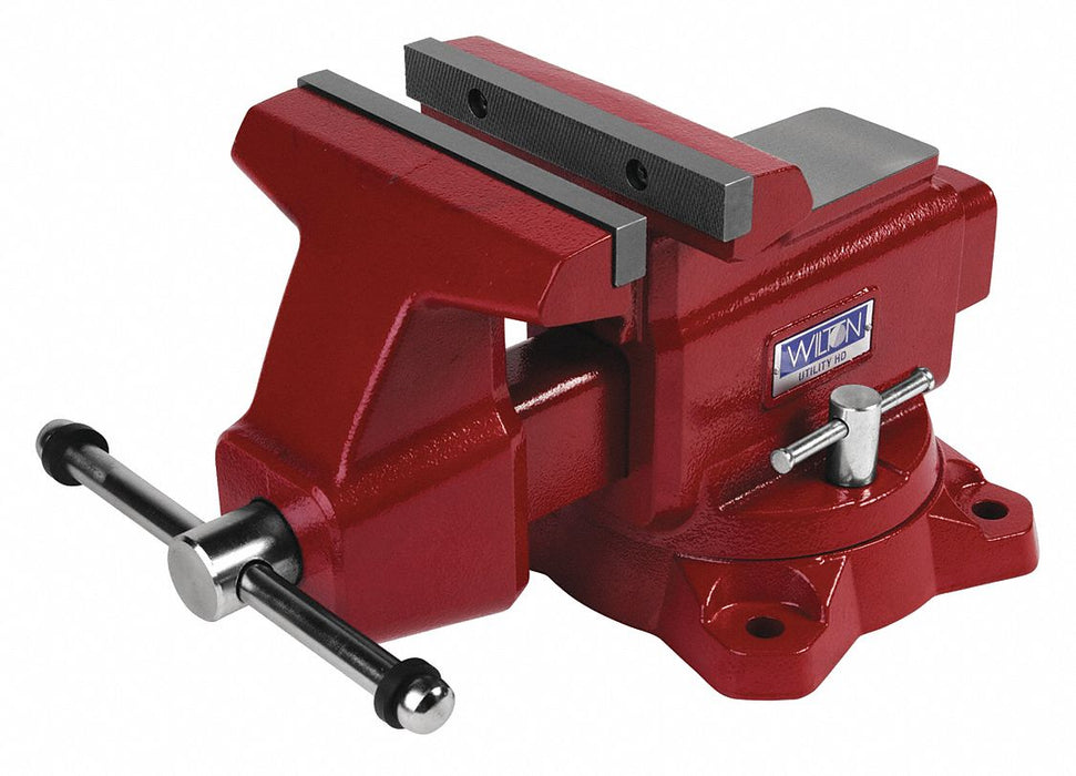 Combination Vise: Std Duty, Enclosed, 8 in Jaw Face Wd, 8 1/4 in Max Jaw Opening, Serrated