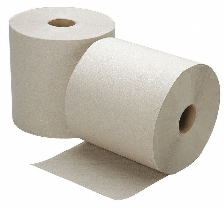 Paper Towel Roll: Brown, 7 7/8 in Roll Wd, 800 ft Roll Lg, Continuous Sheet Lg, 6 PK