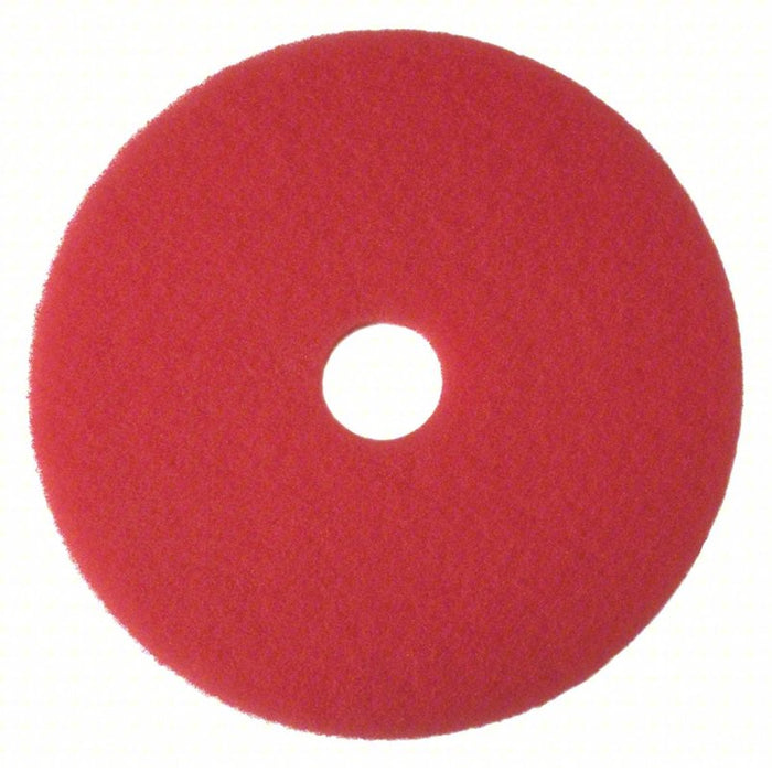 Buffing Pad: Cleaning/Buffing, Red, 11 in Dia, Polyester, 5 PK