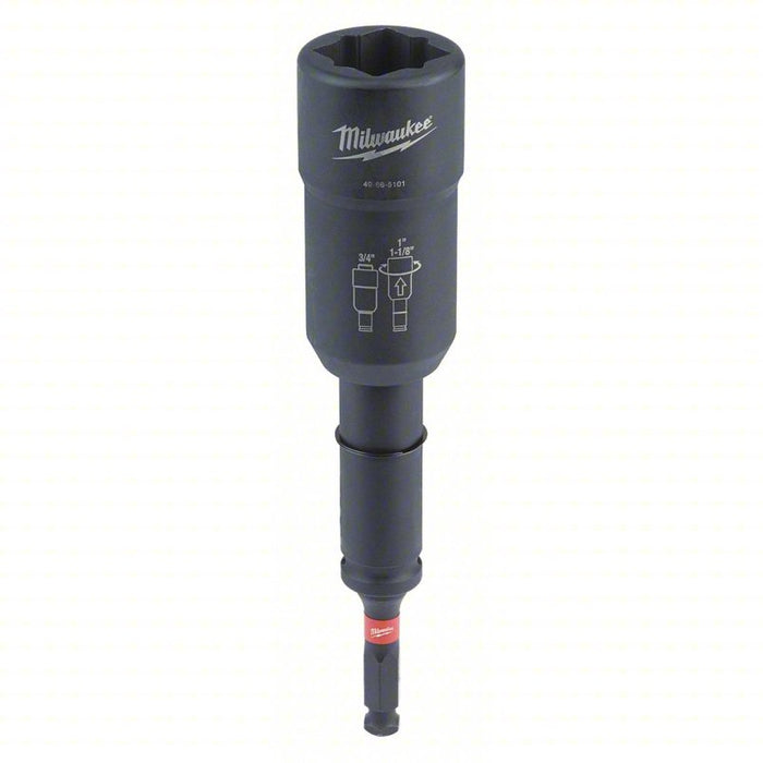 Impact Socket: 1/2 in Drive Size, 3/4 in Socket Size, 4-Point, Std, Black Oxide