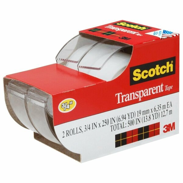 2157ss 3/4 in. X 250 in. Scotch Transparent Tape, 6PK