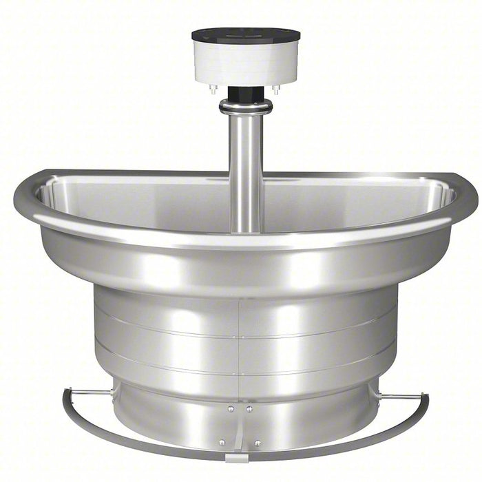 Wash Fountain: Bradley, Silver, Stainless Steel, Semi-Circular, 36 in Overall Wd