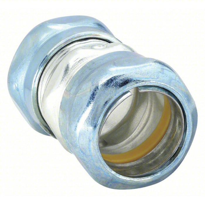 Compression Conduit Coupling: Steel, 3/4 in Trade Size, 2 5/32 in Overall Lg, Blue/Gray, Rain Tight