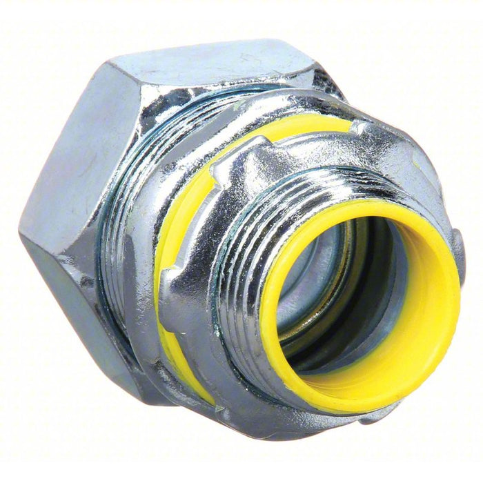 Liquid-Tight Conduit Fitting: Steel/Iron, 1/2 in Trade Size, Insulated, Straight