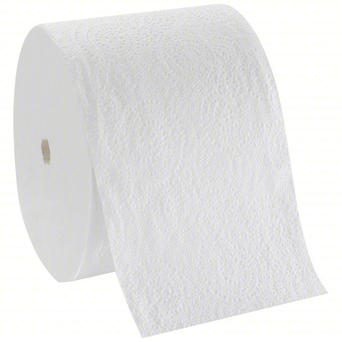 Toilet Paper Roll: 2 Ply, 660 Sheets, 220 ft Roll Lg, 5 3/8 in Roll Dia., 18 PK