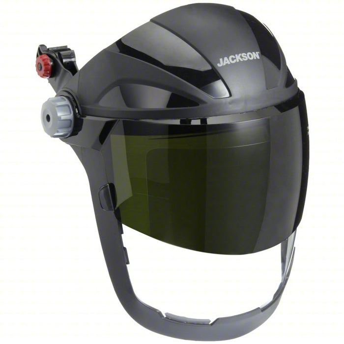 Faceshield Assembly: Clear, Anti-Fog, Polycarbonate, W5, 9 in Visor Ht