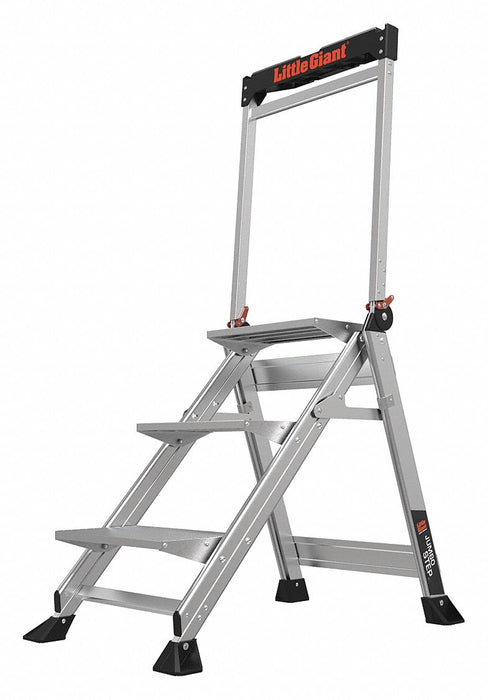 Folding Step: 3 Steps, 26 in Top Step Ht, 21 1/2 in Bottom Wd, 375 lb Load Capacity