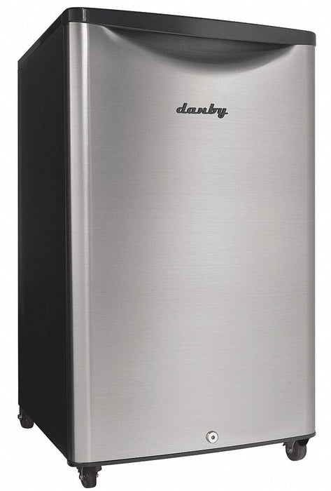 Mini Refrigerator: Stainless Steel, 4.4 cu ft Total Capacity, 3 Shelves, Energy Star Certified