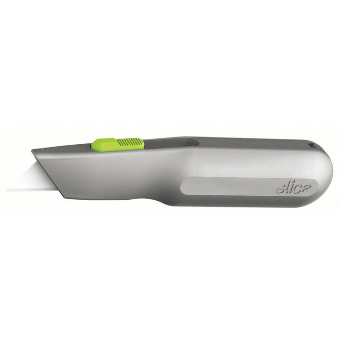 Utility Knife: 5 1/2 in Overall Lg, Textured, 1 1/2 in Overall Wd, Metal, Gray, Quick-Change