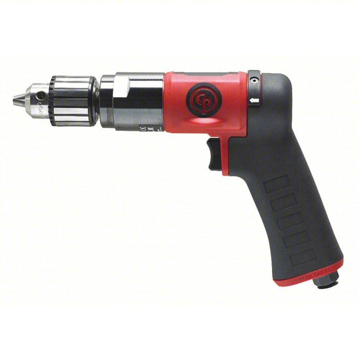 Drill: 3/8 in Chuck Size, Industrial Duty, 2,100 RPM Free Speed, 0.5 hp, Keyed