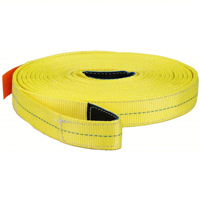 Tow Strap: 30 ft Overall Hook Size, 2 in Overall Wd, 30 ft Overall Lg, Yellow, Polyester