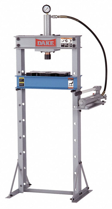 Hydraulic Press: Manual Pump, H-Frame Frame, 10 ton Frame Capacity, 8 in Stroke