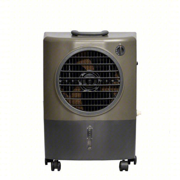 Portable Evaporative Cooler: 12 in Blade Dia, 500 sq ft, 1300 cfm, 4.8 gal Water Capacity