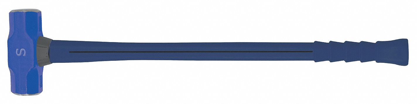 Soft-Face Sledge Hammer: Steel, Fiberglass Handle, 20 lb Head Wt, 2 3/8 in Dia, 33 in Overall Lg