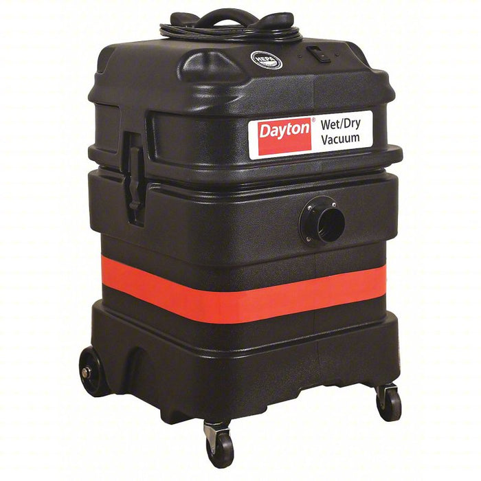 Shop Vacuum: Wet/Dry, HEPA, 18 gal Tank Size, Plastic, 1 1/2 in Vacuum Hose Dia.