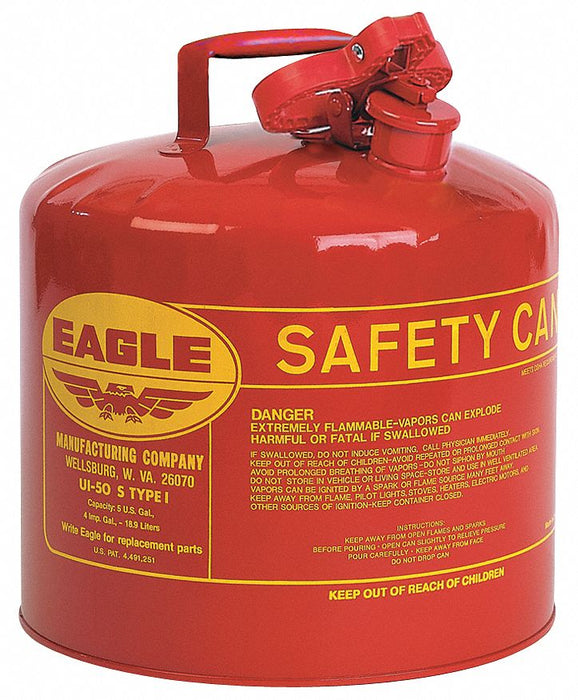 Type I Safety Can 5 gal Red 13-1/2In H