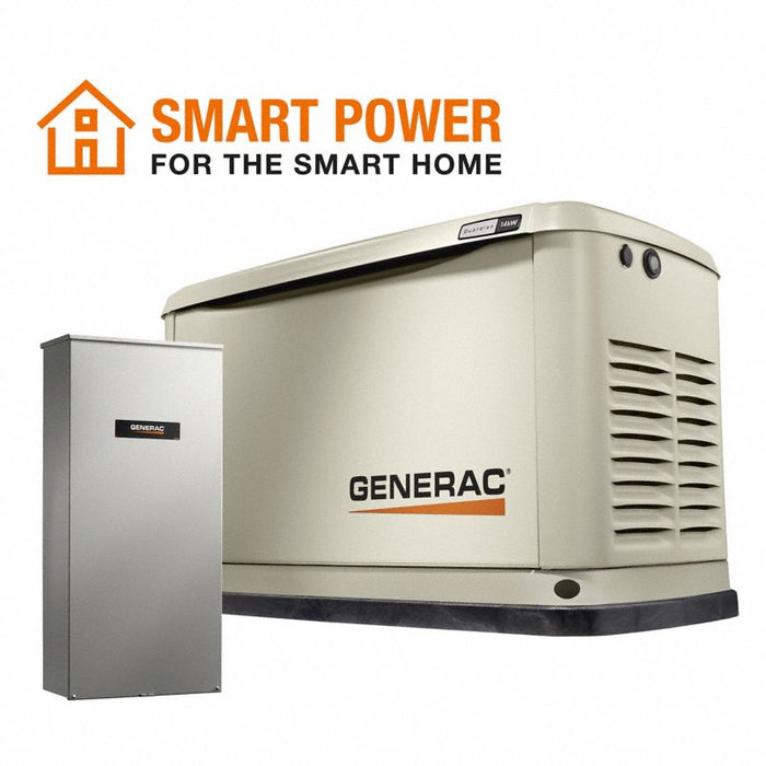 Generac Standby Generator: Natural Gas/Propane, Air, Single Phase, 240V AC, 58.3 A