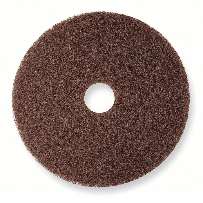 Stripping Pad: Stripping, Brown, 20 in Dia, Nylon/Polyester, 5 PK