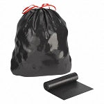 Trash Bags: 56 gal Capacity, 46 in Wd, 42 1/2 in Ht, 1.4 mil Thick, Black, 100 PK