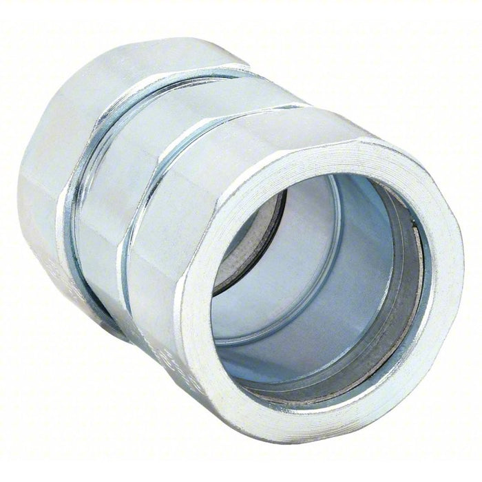 Compression Coupling: Steel, 1 in Trade Size, 1 11/16 in Overall Lg, RMC, Concrete Tight
